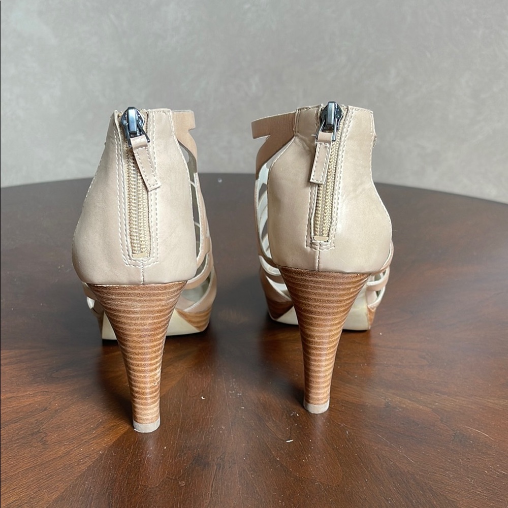 Franco Sarto Tan Strappy Heels Size 9.5M - Picture 3 of 6
